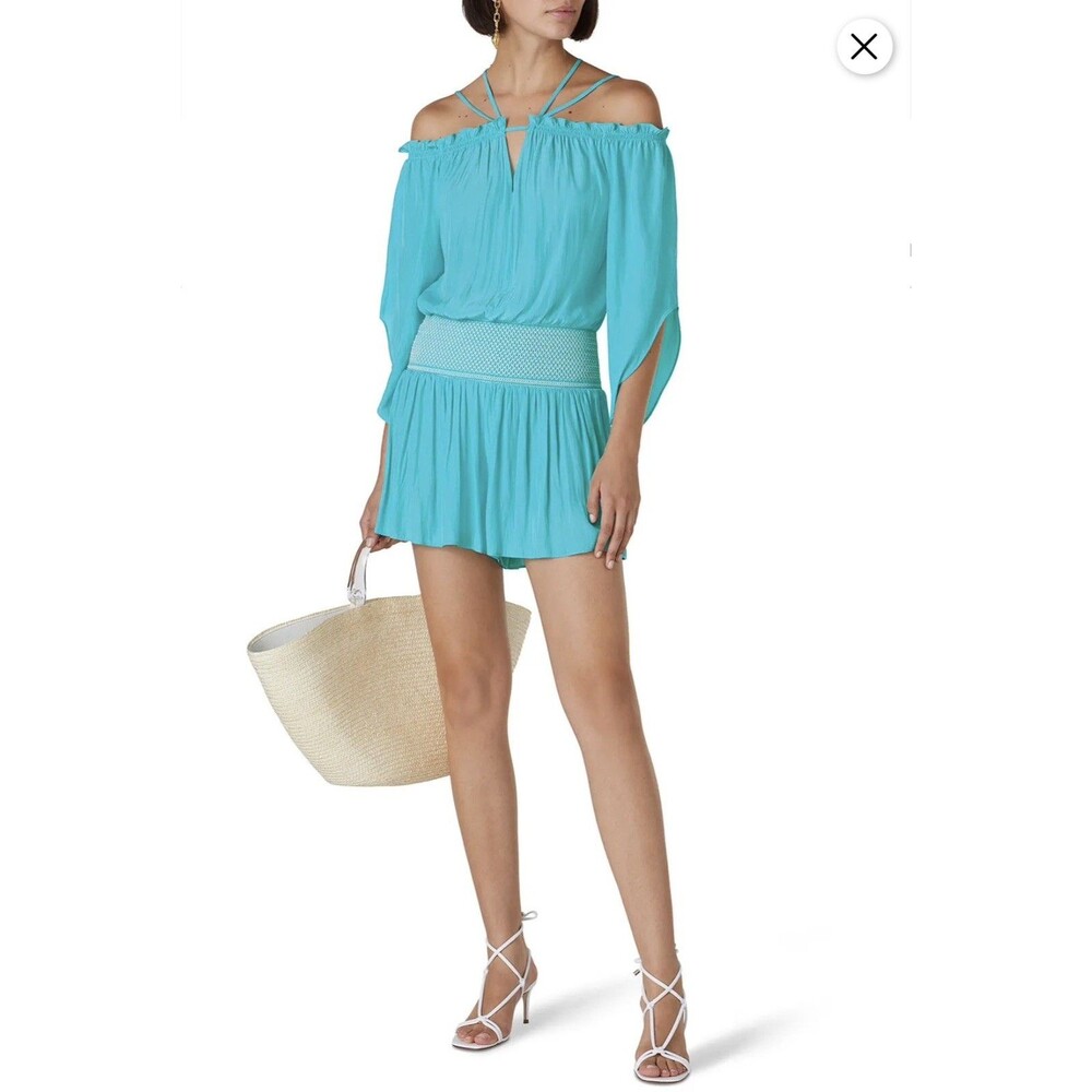 Ramy Brook Kristen Turquoise Mini Romper Women's Size XS